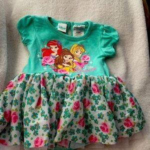 Disney Princess Baby Teal a nd Pink Baby Girl Tuto 3 to 6 Months old Dress