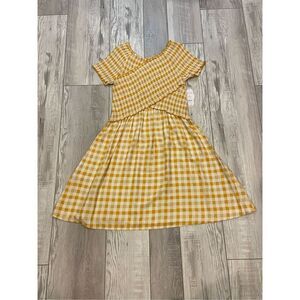 Wonder Nation, yellow gingham checked girls dress size XL 14-16￼