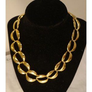 Vintage Napier Gold Tone Large Link Chunky Necklace Excellent Condition Mob Wife