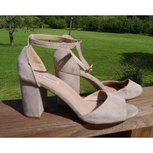 Shoes Steve Madden Mirna Ankle Strap Block Heel Sandals Beige Women´s Size 9.5 M