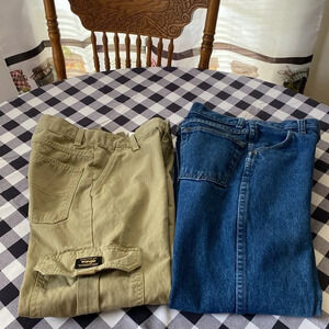 Boys Bundle SZ 10 Wrangler Khaki  with adjustable  Waist &  Rustler Blue Jean