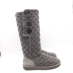 UGG Boots Lattice Cardy Knitted Tall Fold Over Women’s Size 10 1016557