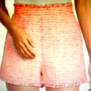 Cinq a Sept Tweed Neon Pink & White Coronado Shorts New