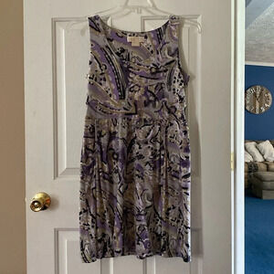 MICHAEL  KORS P/S  DRESS PURPLE BLACK  PASILEY DESIGNS  & POCKETS ON EACH SIDE