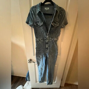 NWT- Juicy Couture Cindy Short Sleeve Denim Jumpsuit