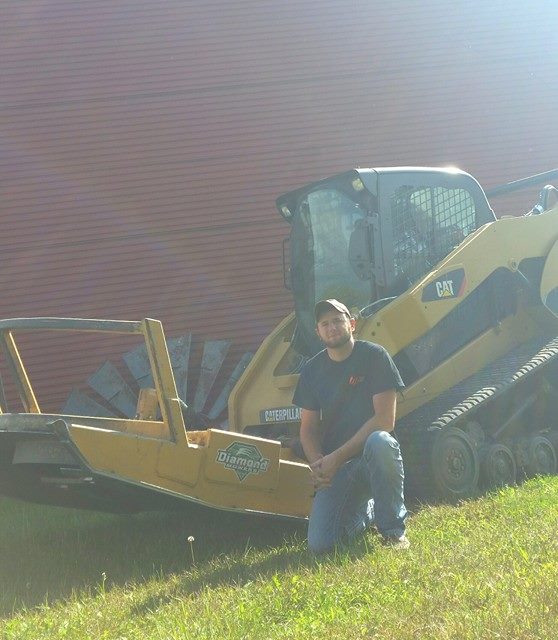 skid steer with brush cutter