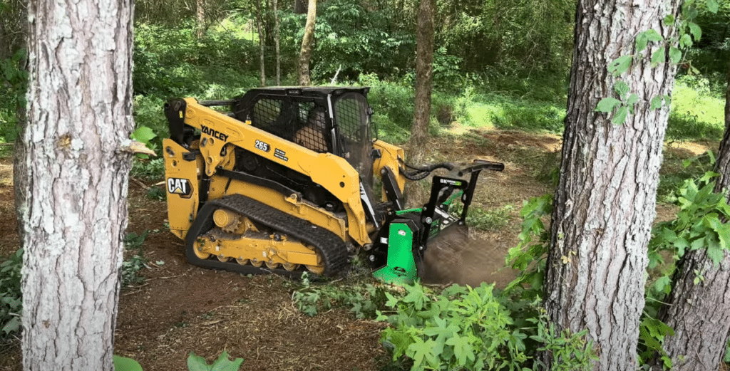 skid steer with a drum mulcher