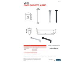 Mizu Bloc Ceiling Shower Arm Only 300mm Chrome from Reece