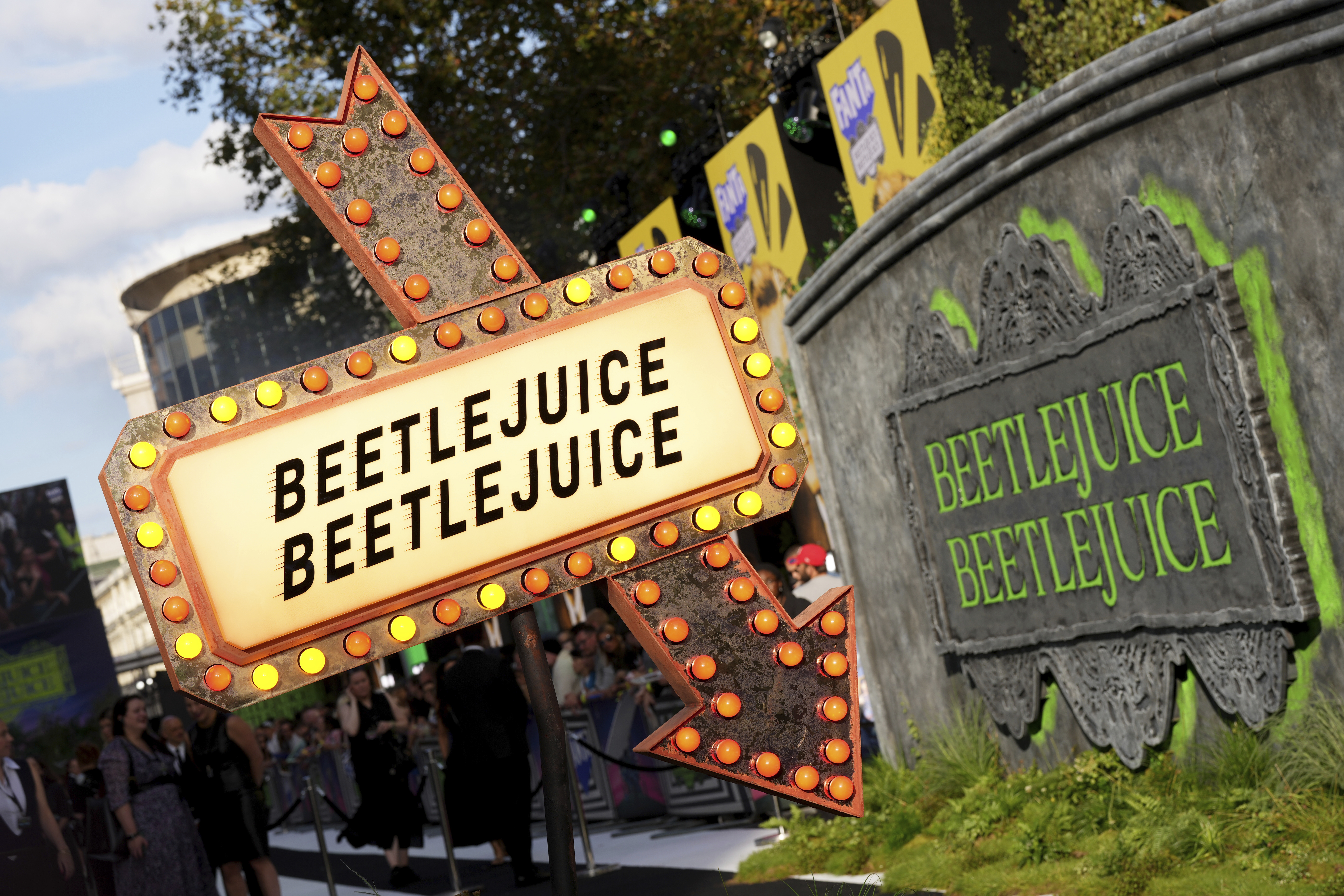 General atmosphere at the premiere of "Beetlejuice Beetlejuice" on Thursday, Aug. 29, 2024, in London. (Photo by Scott A Garfitt/Invision/AP)