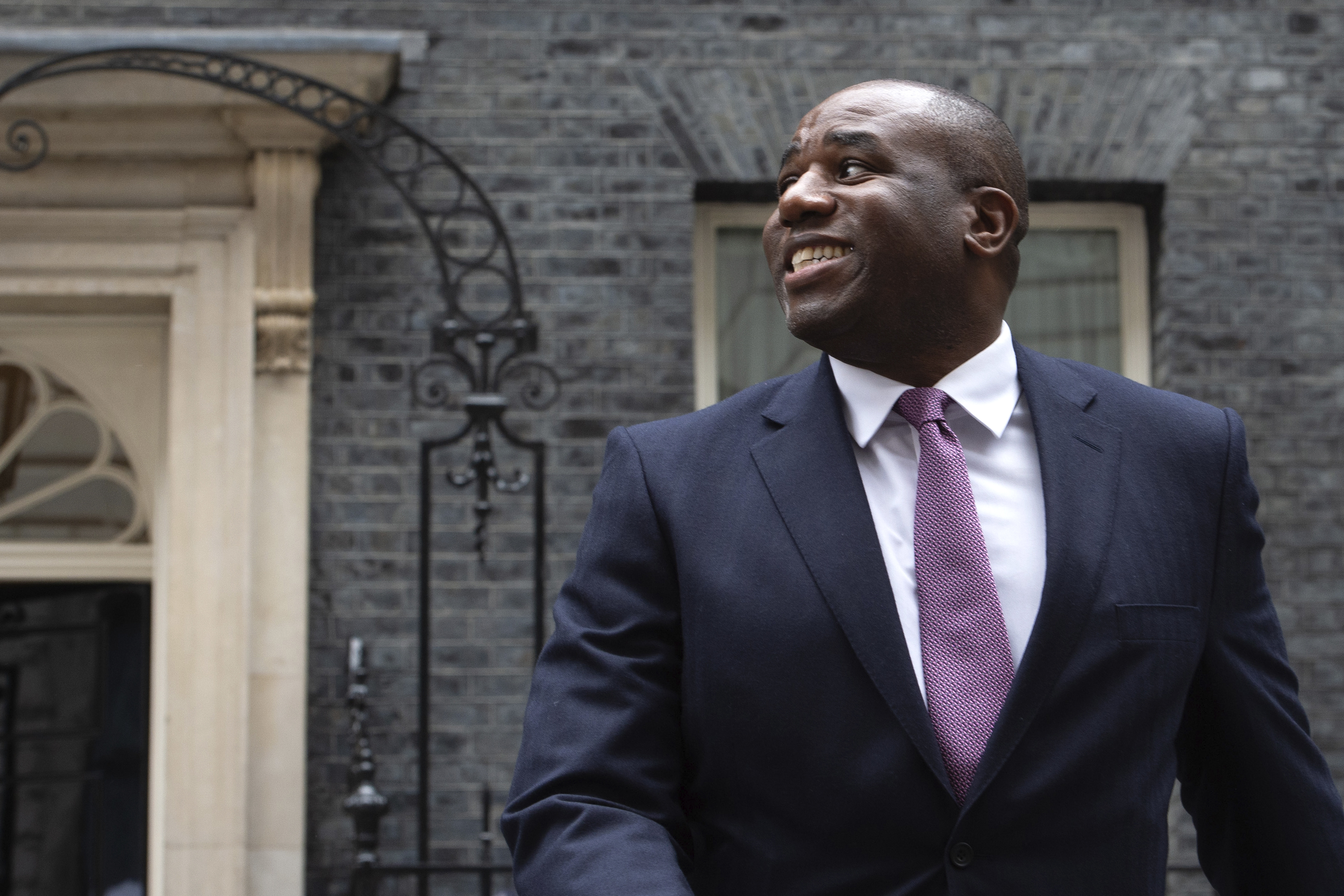 Incoming Secretary of State for Foreign, Commonwealth and Development Affairs David Lammy leaves Downing Street in London, Friday, July 5, 2024. Britain's Labour Party swept to power Friday after more than a decade in opposition, as a jaded electorate handed the party a landslide victory, but also a mammoth task of reinvigorating a stagnant economy and dispirited nation. (AP Photo/Thomas Krych)