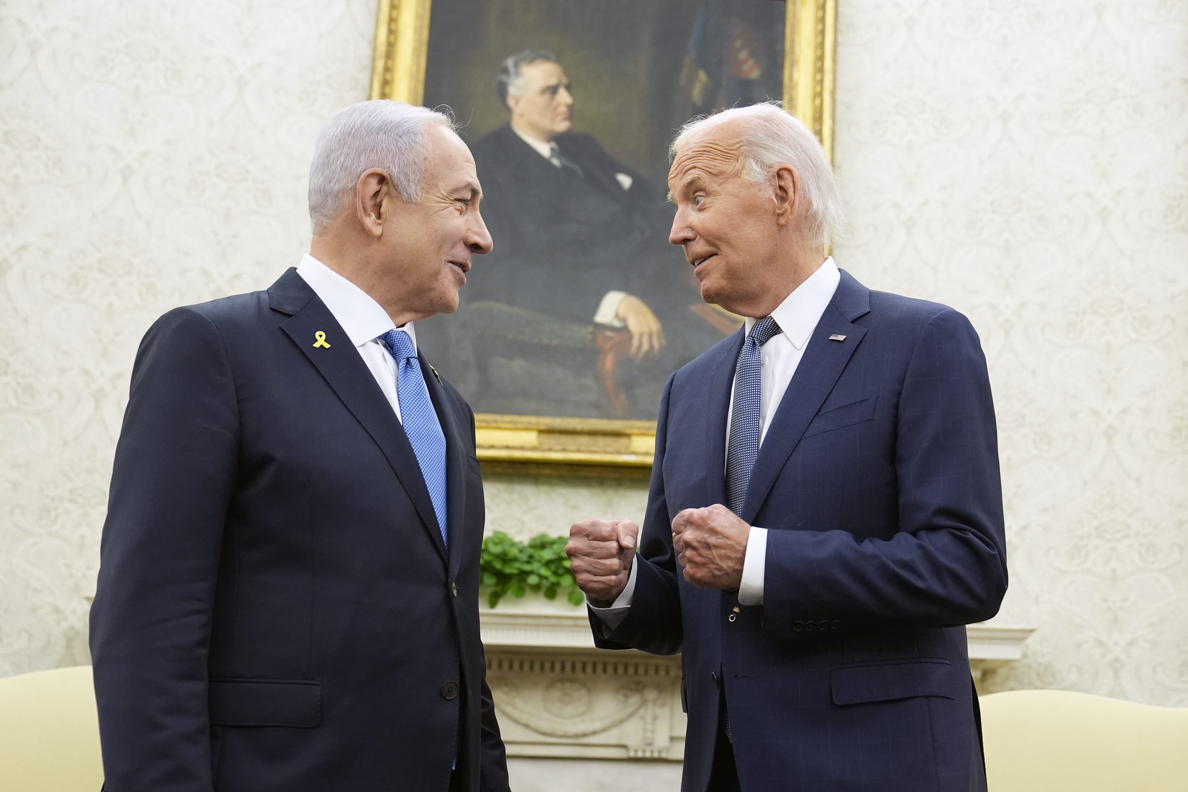 President Joe Biden meets with Israeli Prime Minister Benjamin Netanyahu in the Oval Office of the White House in Washington, Thursday, July 25, 2024. (AP Photo/Susan Walsh)