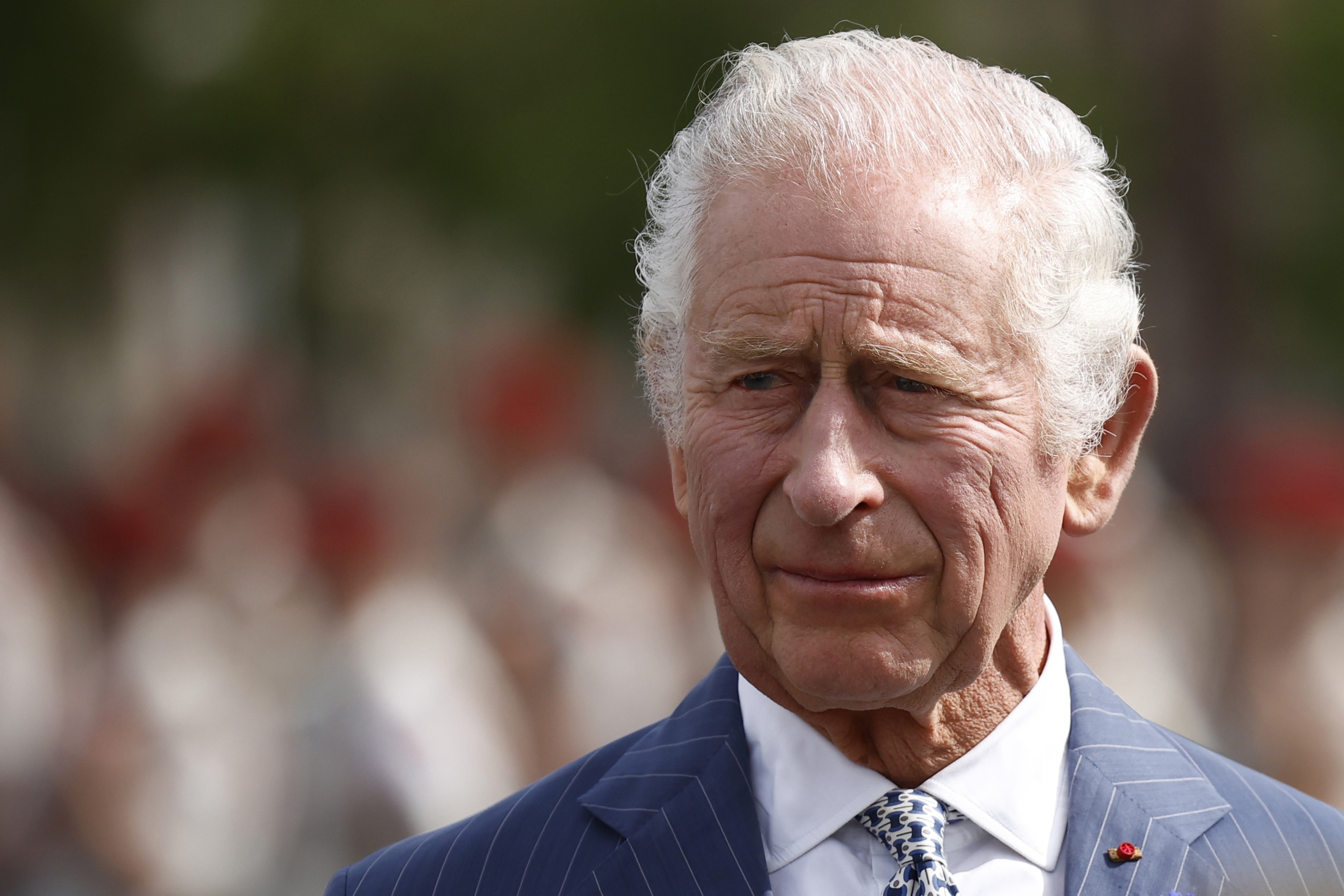 Britain's King Charles III attends a ceremony at the Arc de Triomphe, Wednesday, Sept.20, 2023 in Paris. King Charles III of the United Kingdom starts a three-day state visit to France on Wednesday meant to highlight the friendship between the two nations with great pomp, after the trip was postponed in March amid widespread demonstrations against President Emmanuel Macron's pension changes. (Yoan Valat, Pool via AP)