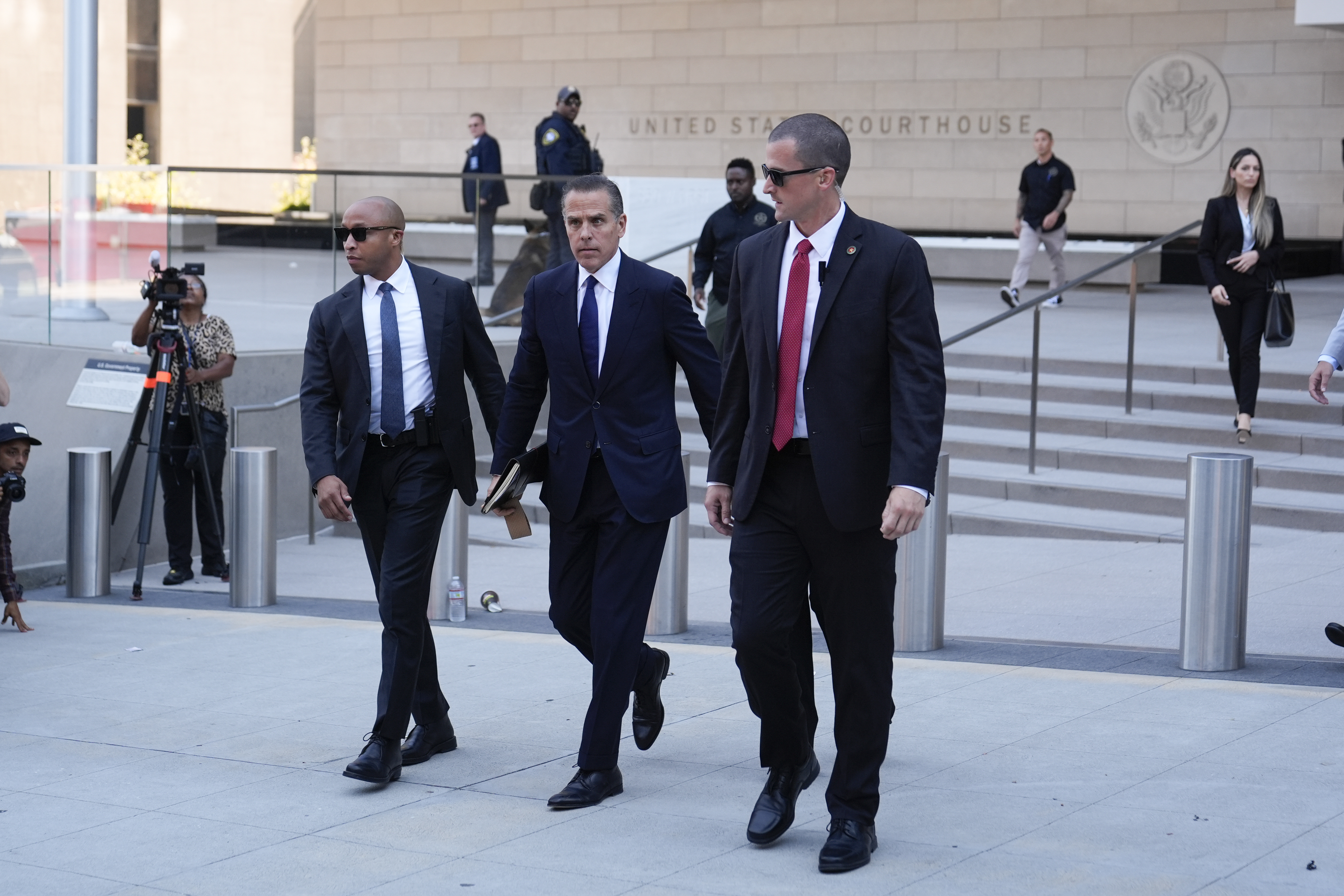 Hunter Biden leaves federal court after pleading guilty in his felony federal tax case, Thursday, Sept. 5, 2024, in Los Angeles. (AP Photo/Jae C. Hong)