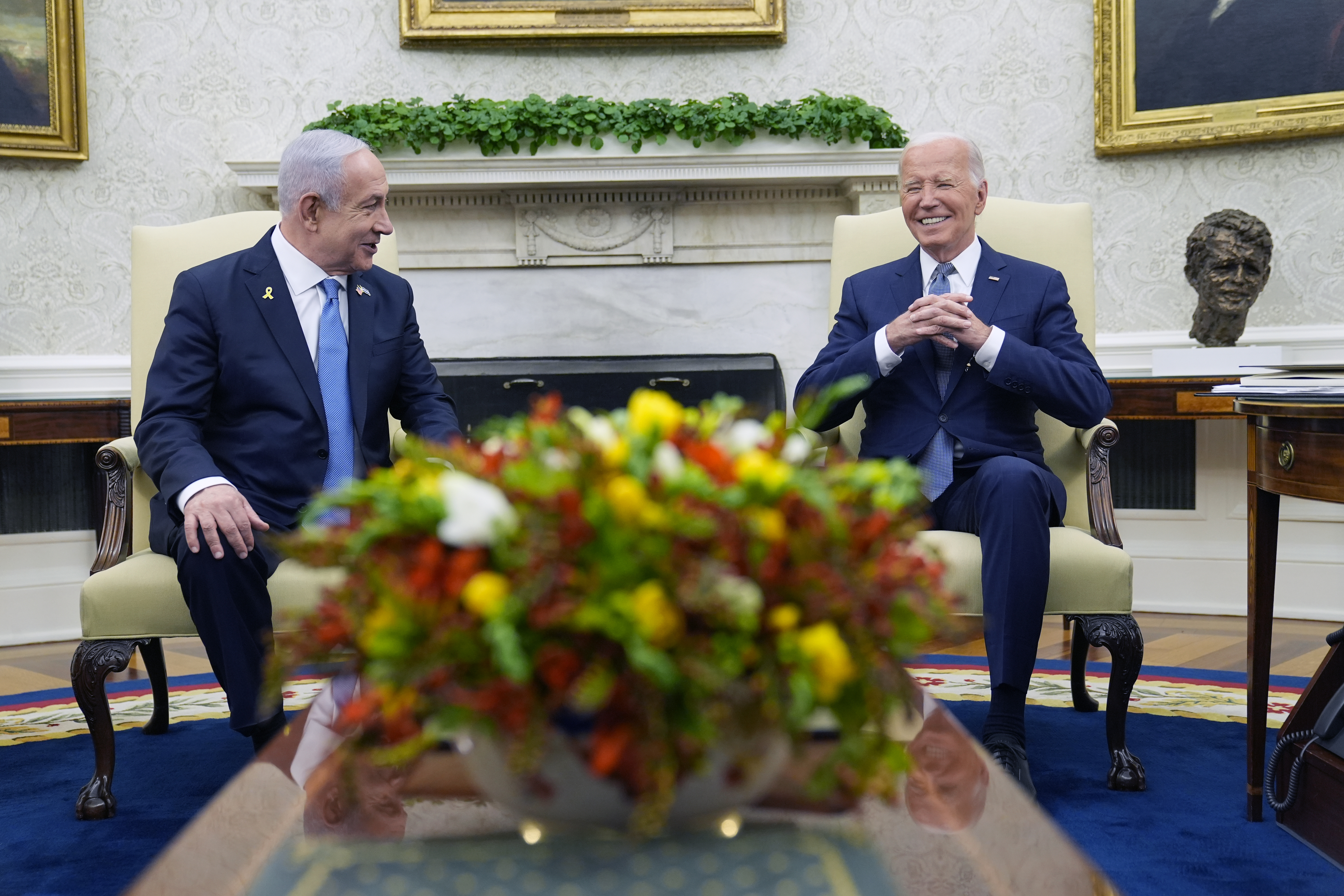 President Joe Biden meets with Israeli Prime Minister Benjamin Netanyahu in the Oval Office of the White House in Washington, Thursday, July 25, 2024. (AP Photo/Susan Walsh)