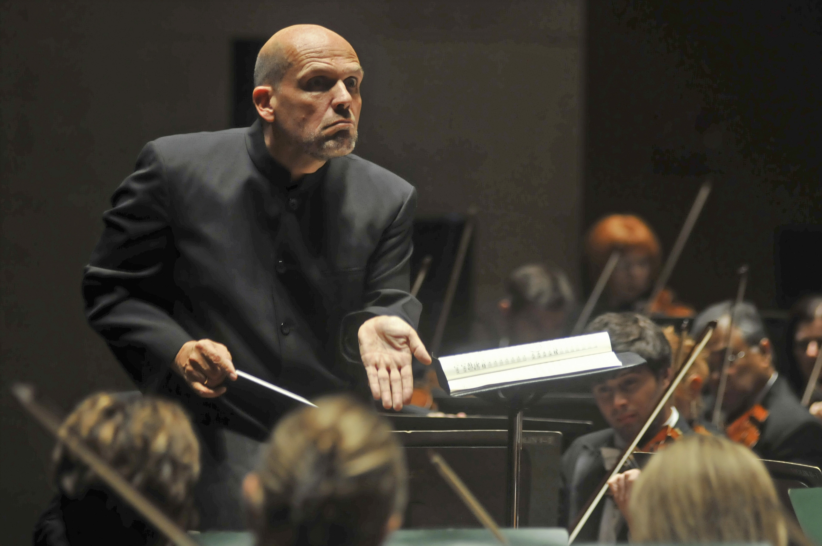 FILE - In this Sept. 29, 2011, file photo, Jaap van Zweden conducts the Dallas Symphony Orchestra in Dallas. (Mark M. Hancock/The Dallas Morning News via AP, File)