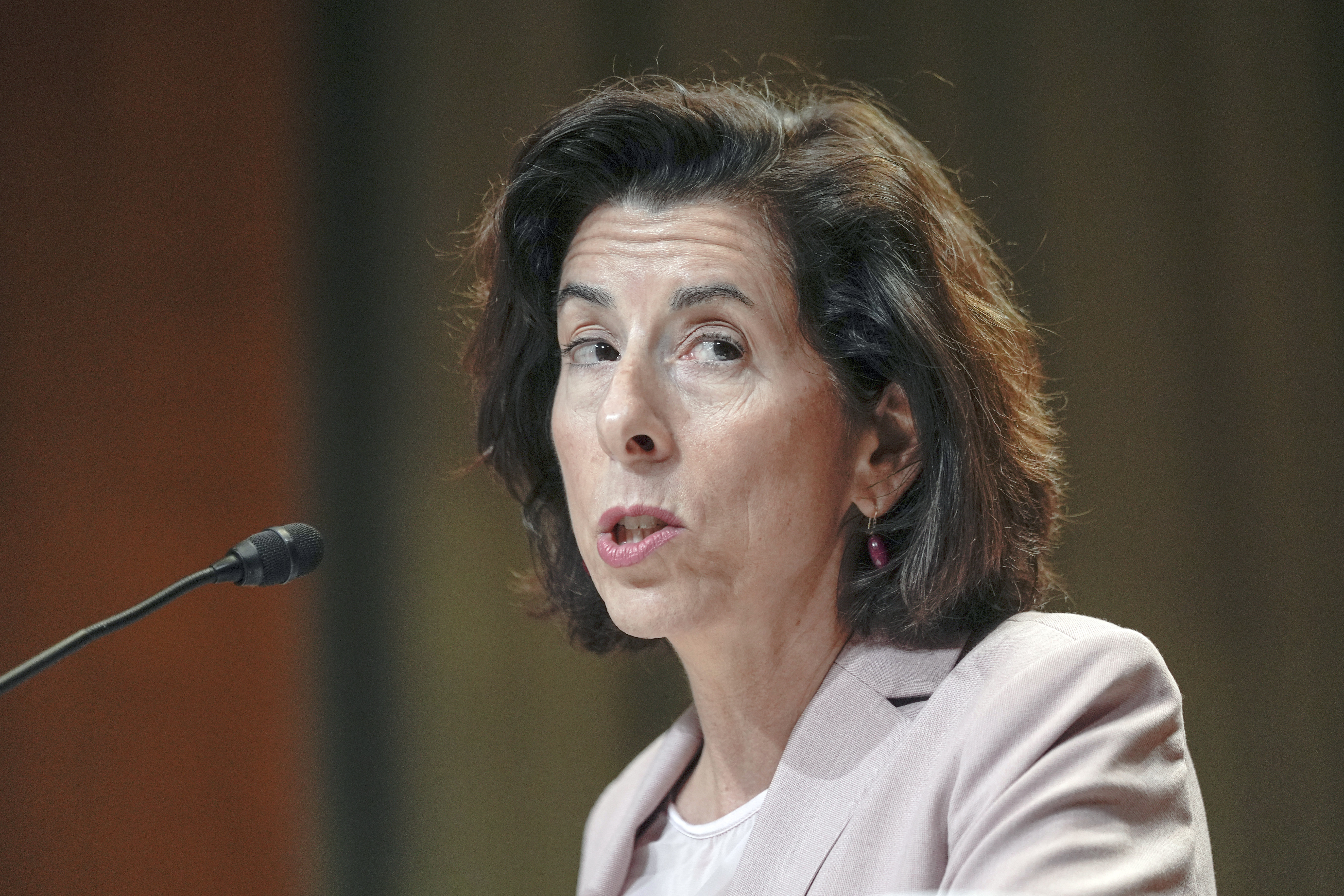 FILE - Commerce Secretary Gina Raimondo testifies on Capitol Hill, May 15, 2024, in Washington. The Biden administration said Tuesday, July 2, 2024, that it was providing $504 million in implementation grants for a dozen "tech hubs" in Ohio, Montana, Nevada and Florida, among other locations. The money would support the development of quantum computing, biomanufacturing, lithium batteries, computer chips, personal medicine and other technologies. "The reality is there are smart people, great entrepreneurs, and leading edge research institutions all across the country,' Raimondo said in a call previewing the announcement. (AP Photo/Mariam Zuhaib, File)