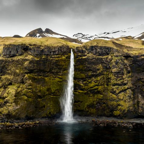 Alaska Maritime National Wildlife Refuge, Aleutian Islands, Alaska:  An unnamed waterfall on Tanaga Island.