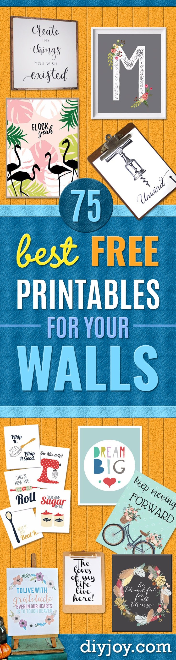 free printables - wall art ideas to print - Free Printable Ideas for DIY Wall Art Home and Bedroom Decor and room decorating idea