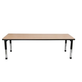 As We Grow™ Oak Black Rectangular Adjustable Table - 30" x 72"