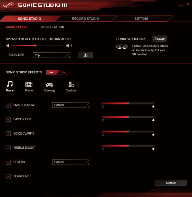 Sonic Studio UI