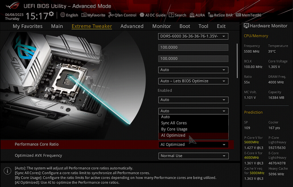 AI Overclocking lets you automatically optimize performance.