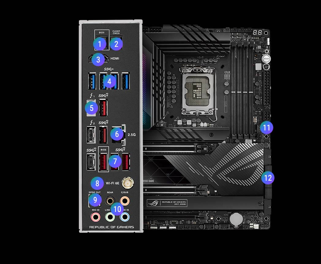 Connectivity specs of the ROG Maximus Z790 Hero