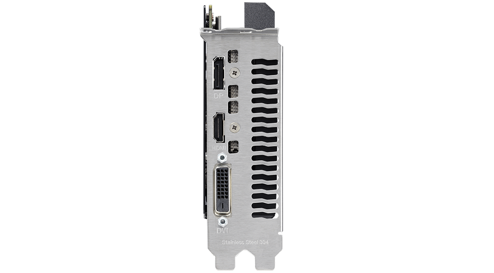 Head-on view of I/O port bracket