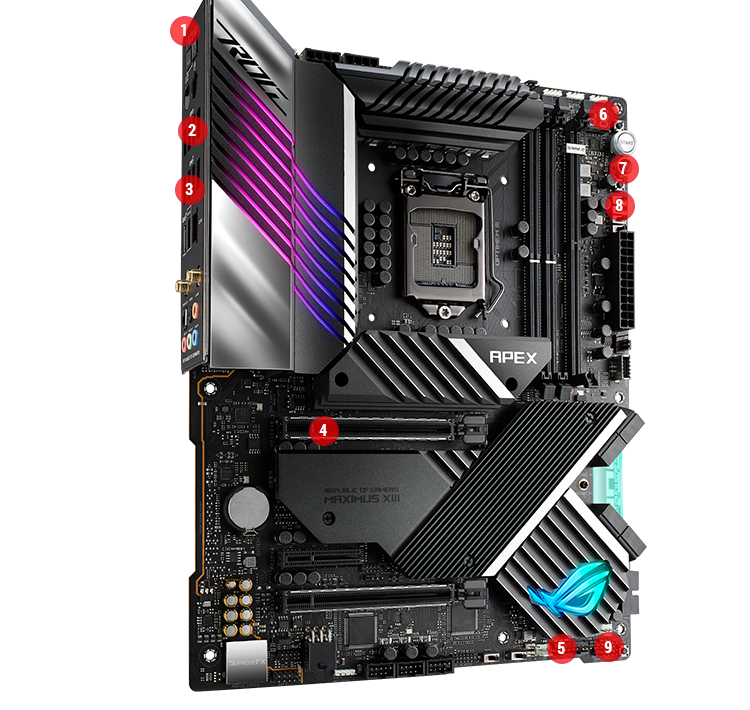 The DIY-friendly design of ROG MAXIMUS XIII APEXhighlights