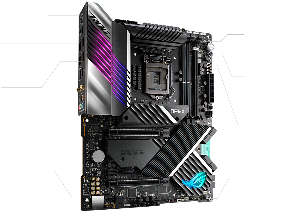 The DIY-friendly design of ROG MAXIMUS XIII APEXhighlights