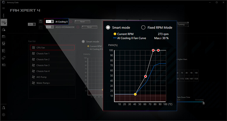 ROG Strix Z790-E AI Cooling II user interface