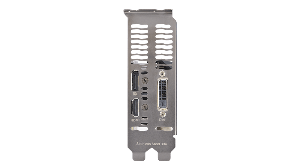 Head-on view of I/O port bracket