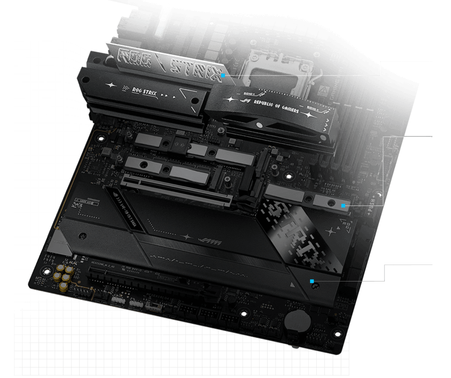 Strix X870E-E M.2 heatsinks and backplate layout