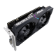 ASUS Dual GeForce RTX 3050 V2 8GB GDDR6 graphics card, angled top down view,  showcasing the heatsink