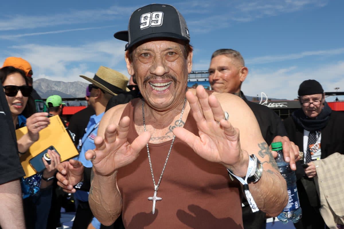 Actor Danny Trejo walks the red carpet prior to the NASCAR Cup Series Wise Power 400 at Auto Club Speedway/ Photo by James Gilbert/Getty Images