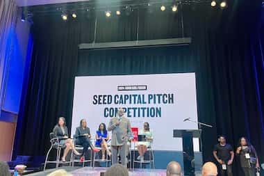 Dallas Megachurch Pastor T.D. Jakes at the Good Soil Forum Seed Pitch Competition, June 14,...