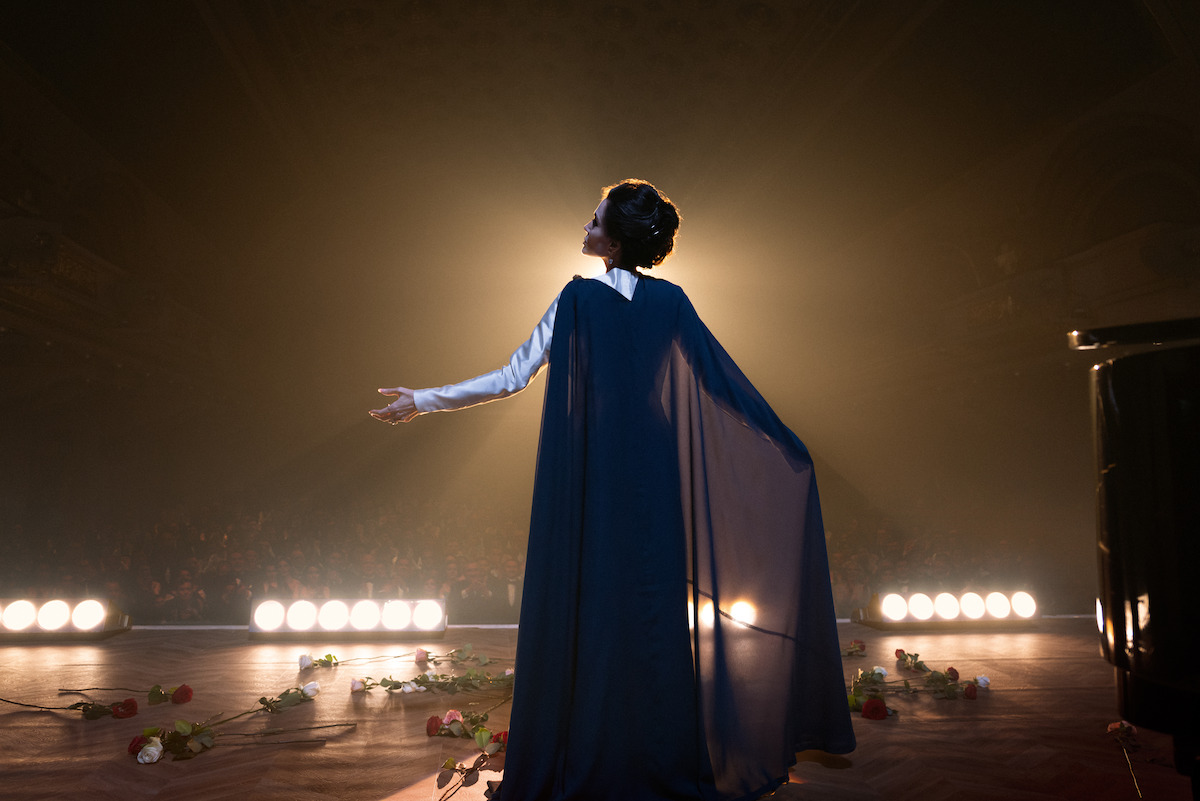 Angelina Jolie on stage as Maria Callas in ‘Maria.’