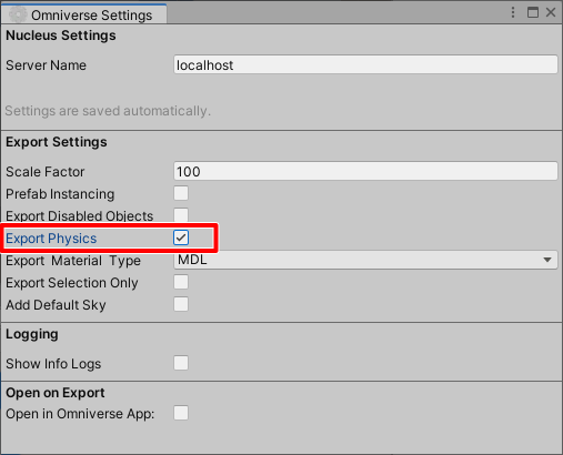 Physics — Omniverse Connect latest documentation