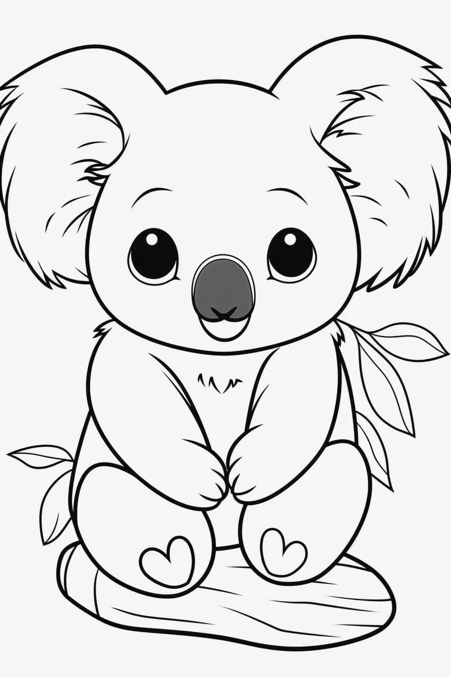 Baby koala cute coloring pages