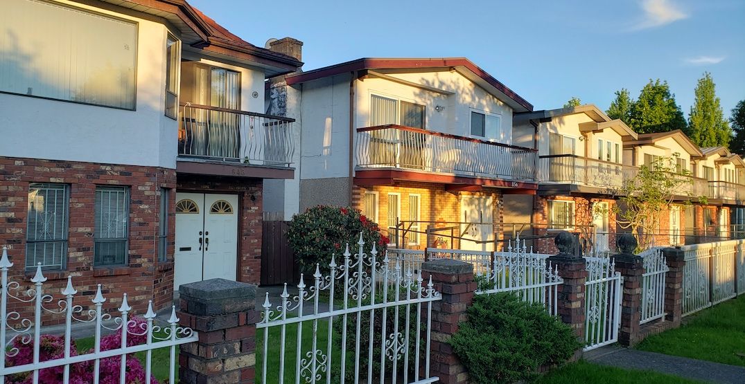 A row of Vancouver Special homes in East Vancouver. (Kenneth Chan/Daily Hive)