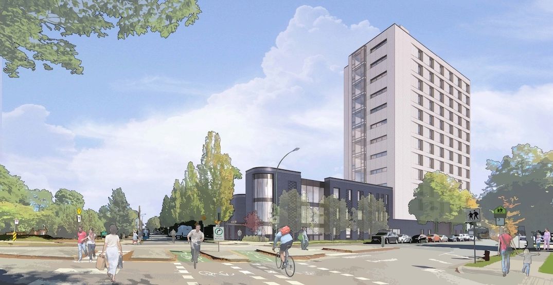 2023 revised design of the Kitsilano supportive housing building at 2086-2098 West 7th and Avenue 2091 West 8th Avenue, Vancouver. (Human Studio Architecture and Urban Design/BC Housing)