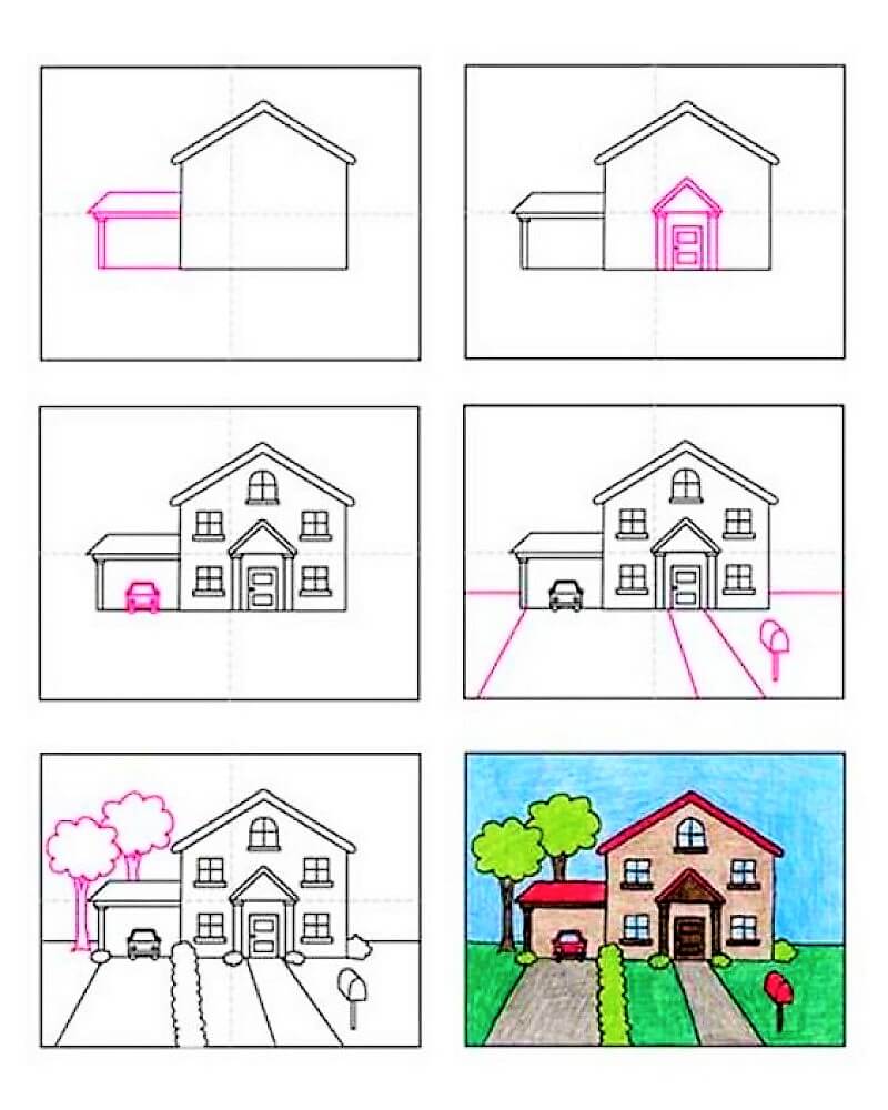 How to draw A House on a farm