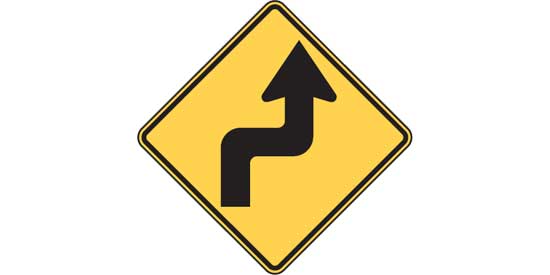 Road sign quiz illustration at driversprep.com