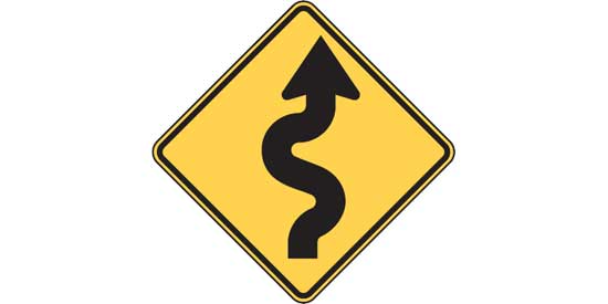 Road sign quiz illustration at driversprep.com