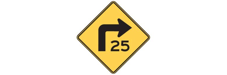 Turn Sign with Advisory Speed