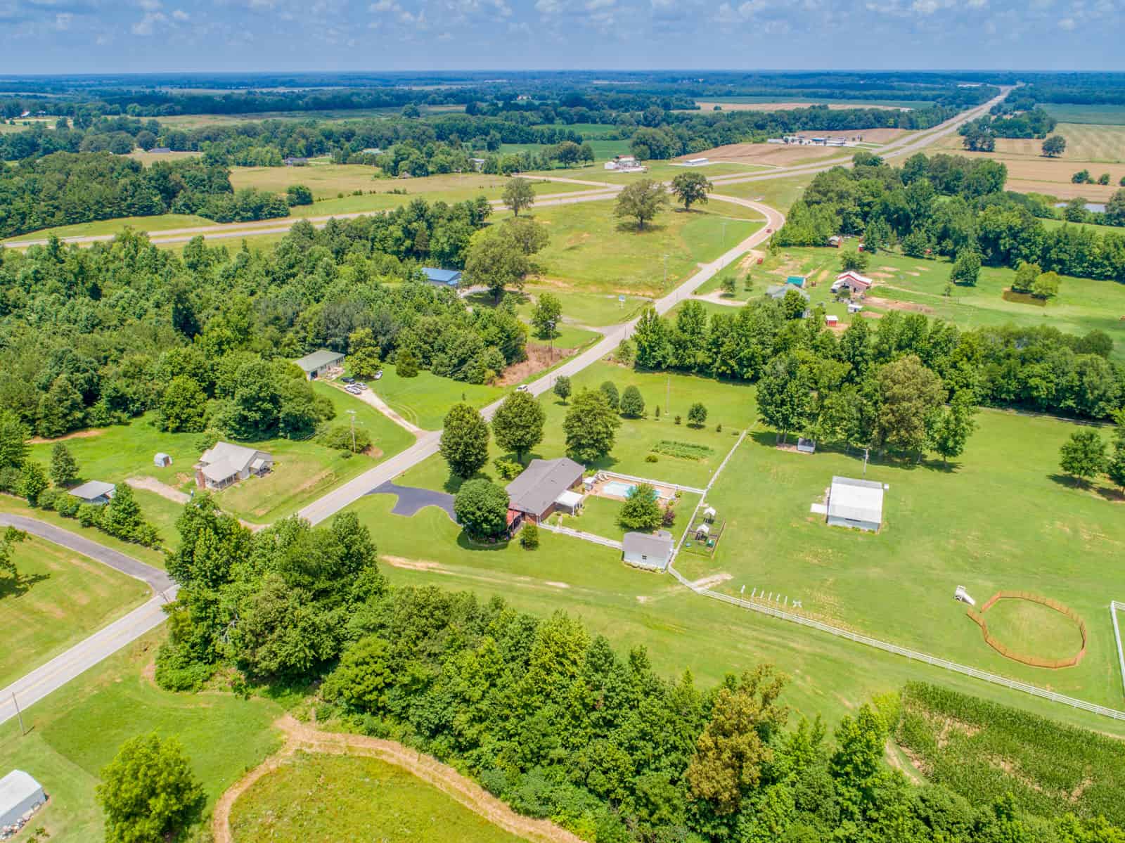 high altitude aerial drone photo of residential property in Tennessee