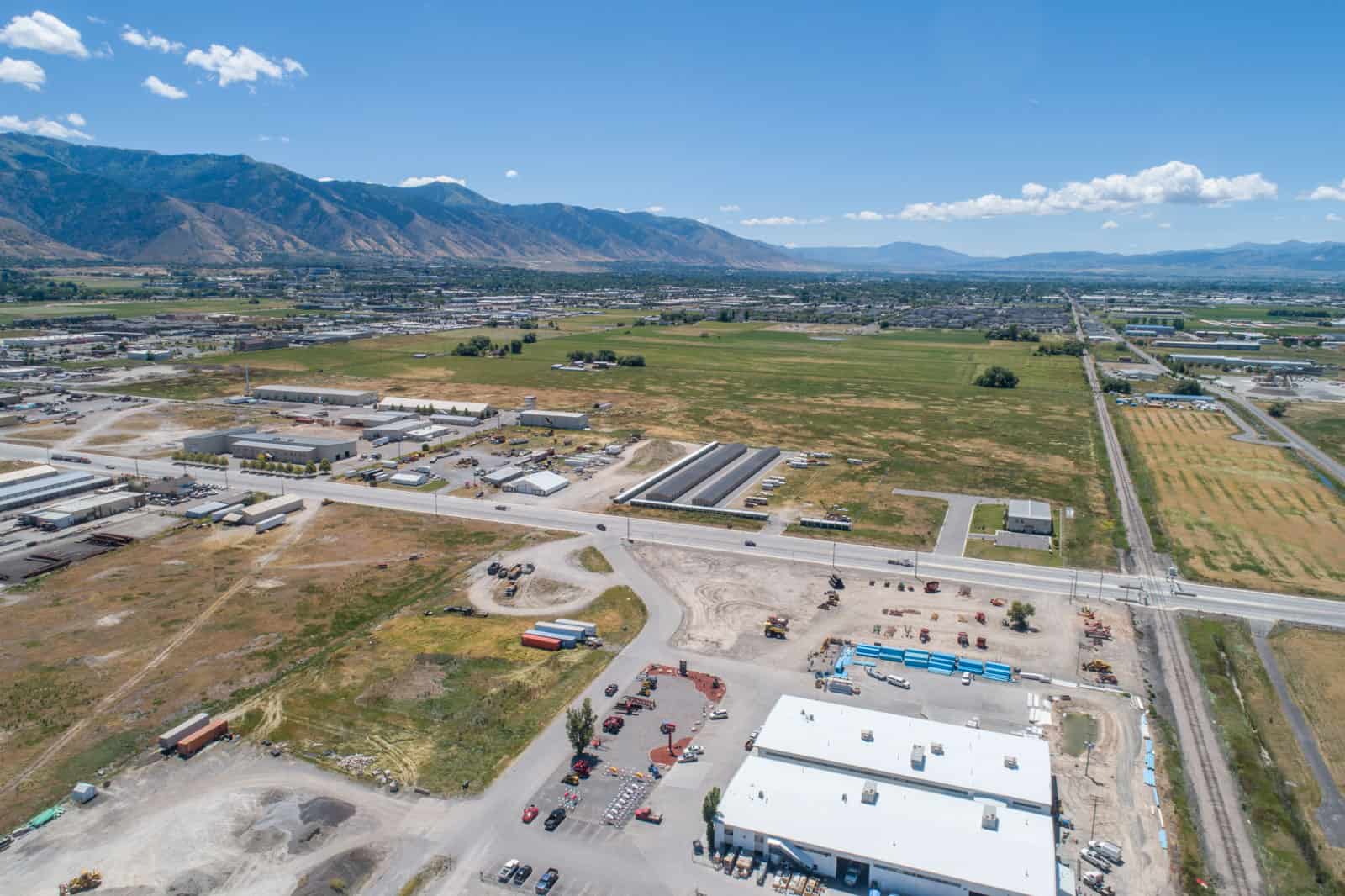 drone photo of storage units in Utah