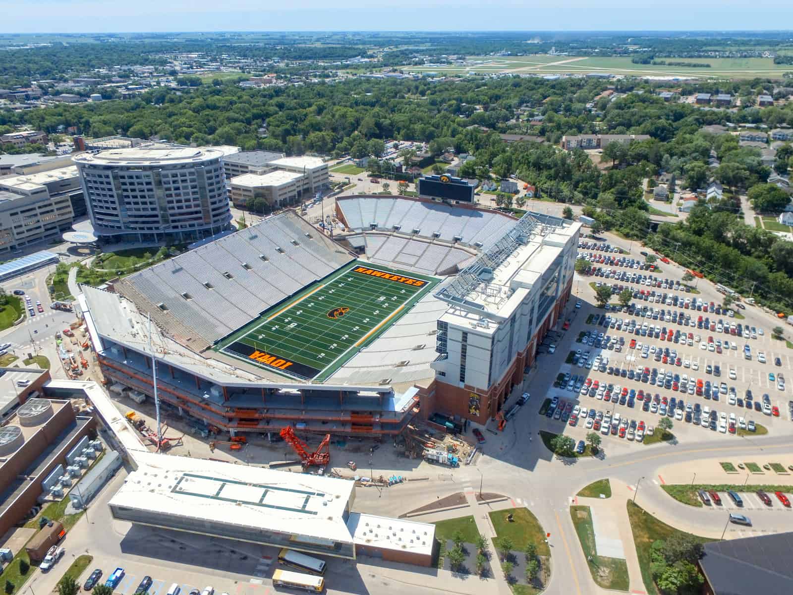 Hawkeyes Stadium drone photo in Iowa