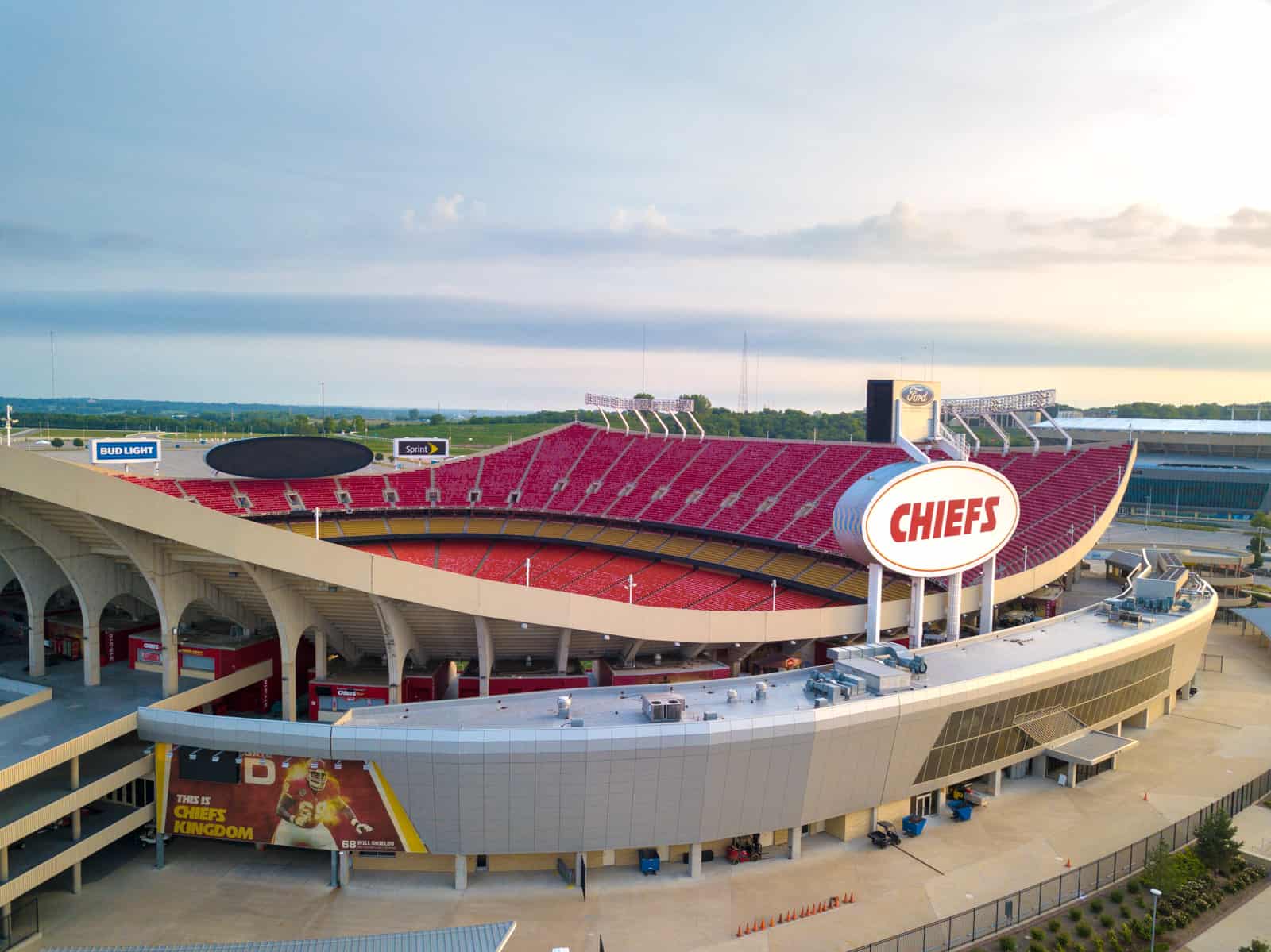 Kansas Chiefs football stadium drone photo