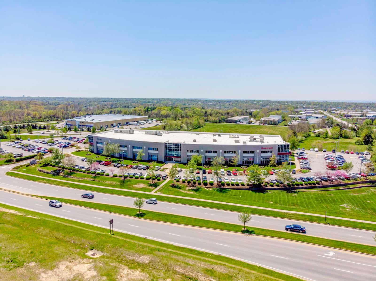 Honeywell office building drone photo in Kentucky