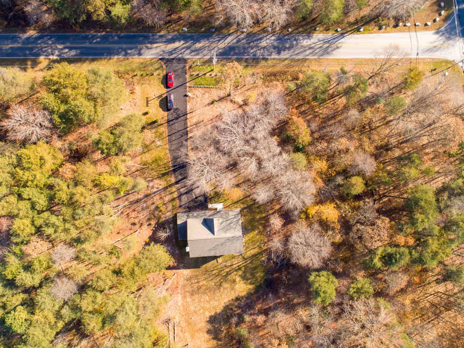 top down aerial drone photo of residential property in Maryland